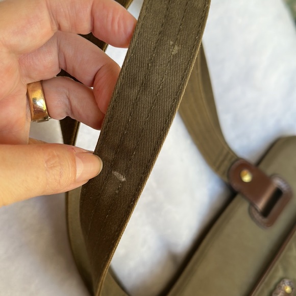 *Vera Bradley Middleton Slim Olive Quilted Canvas/ Leather Tote - Picture 10 of 14